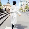 Femmes Trench-Coats Femmes 2022 Blanc Automne Manteau Confortable Coupe-Vent Filles Longue Simple Veste À Capuche Lâche Mode Bureau Survêtement L15