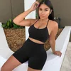 Roupa de ioga Mulheres sem costura 2 Peças Conjunto de ioga Conjunto de sutiã Sport Crop Top Leggings Shorts Conjunto de fitness Sports Sports Sports Gym Gym Clothing 221104