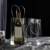 Racks de vinho de mesa 4 unidades Saco de gelo de PVC transparente à prova de vazamentos Balde de champanhe Balde de bebida refrigerador de garrafa para festa piquenique 221110