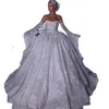 Haute Couture Princess Wedding Dress Ball Gown Sequins Beads Removable Long Sleeve Bridal Gowns Robes