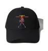 Basker Anime Devil High School Visors svart justerbar bomullstryck med andningsmässiga mode Fritid Wild Baseball Caps Outdoor Peaked Cap