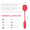 Rosenspielzeugvibratoren für Frau mit 10 Modi-Stimulation für G-Punkt-Dildo-Brustwarzenmassaget Licking Vibrator Klitoralstimulator Butt Plug Vaginalanal