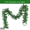 Dekorativa blommor 2,7 m julrotting Merry Tree Decoratio Green Artificial Pine Fir Wreath Simulation Needles Home Xmas Decor Navidad