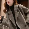 Laine des femmes mélanges veste en laine femmes Blazer Vintage automne hiver manteaux manteau lâche vestes décontractée hauts vêtements de mode femme 221114