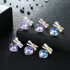 Boucles d'oreilles LEKANI Cristaux Femmes Luxe Bleu Papillon S925 Sterling Silver Fine Jewelry Strass Autrichien