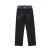 Mäns jeans 2021 Ny ankomst färgblock vintage svarta män hiphop baggy jeans byxor rakt löst casual denim byxor pantnes hombre t221102