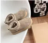 Ultra Mini Boot Designer Stivali da neve con piattaforma da donna Australia Scarpe calde in pelliccia Stivaletti in vera pelle color castagna per le donne Tazzs colorati