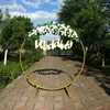 Decoración de fiesta 2M arco de boda de hierro forjado soporte de fondo redondo cumpleaños DIY escenario círculo al aire libre Arche Mariage Decor