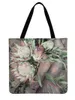 Evening Bags Women Shoulder Oil Paintings Bouquet Printed Tote Bag Linen Febric Casual Foldable Shopping Reusable Beach