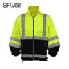 Promo￧￣o Custom HI Visibilidade Seguran￧a Reflexiva Polar Sweatshirt com fundo preto para homens Aquecedores de roupas de trabalho de constru￧￣o