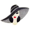 Brooches CINDY XIANG Acrylic Wear Big Hat Beautiful Lady Brooch Acetate Fiber Pin Elegant Women Jewelry High Quality