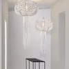 Lámparas colgantes de cristal de medusas Lámparas colgantes brillantes modernas LED Lámpara colgante de lujo americana Lámpara colgante europea francesa Art Deco Dormitorio Iluminación interior del hogar