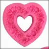 Baking Moulds Large Rose Heart Wreath Sile Food Good Mold Big Shaped Cake Decorating Tools Soap Mod 220601 Drop Delivery Home Garden Dhpho