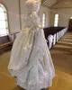 Girl Dresses Luxurious White Satin Christening Gowns For Baby Girls Appliques Beads Lace Baptism Cute First Holy Communion