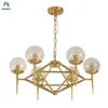 Ljuskronor Post Modern Luster Gold Metal E27 LED Chandelier 6 Ljus / 8 Pendant Luminaria inomhusbelysning LAMPARAS