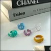 Bröllopsringar Colorf Acrylic Open Ring Irregar Candy Color Rings for Kids Girls Jewelry Drop Delivery DHU2F