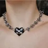 Choker Punk Hip Hop Black Thorns Love Heart Necklaces Unique Knot Chains Short For Women Lover Couple Gift Fashion Party Jewelry