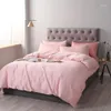 Bedding Sets 40 4Pcs 600TC Egyptian Cotton Solid Color Set Soft El Collection Comforter Cover With Zipper Ties Bed Sheet