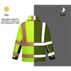 Waterproof Breathable Hi Vis PU Jacket High Visibility Thermal Winter Jacket Reflective Outdoor Jacket