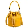 The Bucket Bag Lady Famous Designer Vintage Drawstring Pull Closure Handbag Leather Textured Rope Handle Shoulder Bags Full Grain Handle Size 18-18-20cm