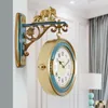 V￤ggklockor nordisk enkel klocka Creative Classic Gift Living Room Flip Double Sided Modern Reloj de Pared Chic Home Decor