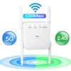 Roteadores 5g WiFi Repeter Wireless Booster 1200Mbps amplificador de roteador de 1200 Mbps 300Mbps Wi-Fi Long Range Extender 2.4g Ponto de acesso à rede Easy Set 221114