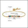Charm Bracelets Gold Rainbow Zircon Bracelet Colorf Adjustable Chain Tennis For Women Girls Fashion Jewelry Box Drop Delivery Bracele Dhju7