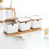 Depolama Şişeleri Yaratıcı Seramik Tuz Shaker Set Japon ev baharat kapları kapak mutfak kutu