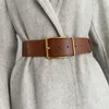 Women039s Fashion Black Wide Belt Square Pin Buckle Imitation Leather Midje Strap Decorative Coat Dress Simple Dress Midjeband 1520552