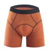 Calzoncillos de talla grande, ropa interior Sexy para hombre, calzoncillos bóxer, pantalones cortos de Fitness, bragas de Modal para hombre, sólido, transpirable, bolsa abultada en U, pierna larga Cueca