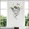 Planters POTS Planters Pots Wall Hanging Art Planter Angel Head Staty Flowerpot för inomhus hemgård dekoration korg harts dhl4m