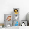 Boîtes de rangement Bacs Boîte de rangement créative pour animaux de dessin animé Feutre Tissu Cube Pépinière Étagère Maison Placard Panier Pliant Pour Enfants Jouets Org Dhi0R