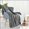 Decken Herbst Winter Home Decke Stilvolle Brief Pashmina Tragbare Warme Sofa Decken Größe 150X200 cm Blau Schals Schal Für Adts Dhuy4