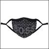 Designer Masks Designer Diamond Masks Bling Print Boss Queen Rhinestone Colorf Face Mask Women Party Washable Sexy Sex Fashion Facem Dhktp