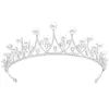 Spiring Girls Pearl Tiara Bruids Haar Accusories voor bruiloft Queen Tiaras en Crowns Cake Topper Sieraden Verjaardagscadeau