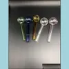 Tubi di fumo Pipa di vetro artigianale Colori Mti Bicchieri in borosilicato alto Cucchiaio a mano Tubi di fumo Tipo dritto Strumento Arrivo 2 6Qf Dh4Is