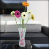 Vases 50Pcs Creative Clear Pvc Plastic Vases Water Bag Ecofriendly Foldable Flower Vase Reusable Home Wedding Party Decoration Drop Dheox