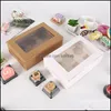 Cupcake Transparent Window Muffin Cupcake Box Gifts Cakes Desserts Food Storage Containers Baking Packaging Organizer Kraft Paper 0 Dhsup