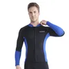 Tenues de yoga 1.5mm plongée séparée surf costume hommes à manches longues haut thermique maillot de bain survêtement yoga costume plongée