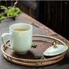 Canecas Chinês Simplicidade de chá Cerâmica Crafts Restaurante House Living Sala de água Copo com uma conferência de escritório dourado