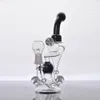 7.9inch Small Glass Bongs Black Handle Hookahs Mini Recycler Water Pipe Pocket Glass Oil Rigs 14mm Joint Smoking Shisha Accessories