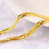 Kedjor Fashion Chain Yellow Gold Filled Halsband M￤n och kvinnor