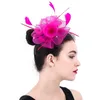 Bérets femmes élégantes dames mode Fascinator chapeau fleur épingle à cheveux à la main fantaisie plume accessoires coiffure de mariage