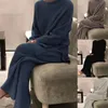 Kvinnors sömnkläder sexig pyjamas lady hem kostym höst mode mjuk casual oneck pullover toppskickad byxa hemkläder pyjama vinter solida kvinnor två stycken set