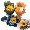 Kwiaty dekoracyjne Unikalna drobna konsystencja Fałszne bukiet słonecznika przezroczyste żyły róże rękodzieło kwiatowe
