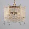 Chandeliers Mini Crystal Beaded Gold Chandelier Light Fixtures Retro Small Fitting For Dining Room Hallway Passage Balcony