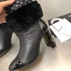 2023 designer de luxo mulheres botas bordadas elétricas clássico sexy cor combinando couro headband logotipo botas senhora outono inverno combinar com vários sapatos de salto alto