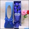 Dekoratif Çiçek Çelenkleri 5 PCS/Set Kokulu Banyo Sabun Gül Çiçek Taç Petal Düğün Sevgililer Günü için Hediye Kutusu ile Anneler Öğretmenler Dhymf