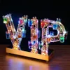 Creative VIP Shape LED Cocktail Tray Wine Glass Holder Rechargeable Bar NightClub Disco Party VIP Service Shot Glass Rack Decor