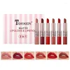 Conjunto de batom fosco de longa duração de brilho labial 6 PCs Líquido Líquido duradouro à prova d'água à prova d'água Beleza